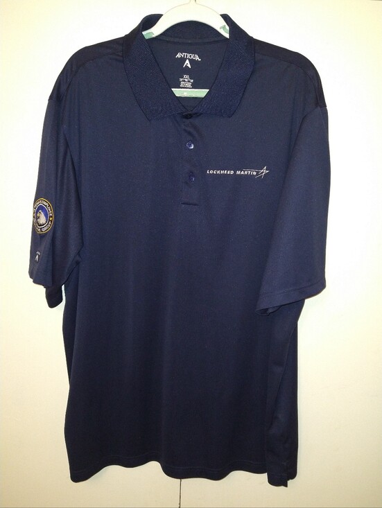 Antigua Short Sleeve Polo Shirt Men's sz XXL Lockheed Martin Logo.